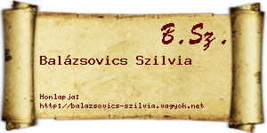Balázsovics Szilvia névjegykártya