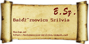 Balázsovics Szilvia névjegykártya