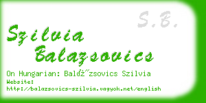 szilvia balazsovics business card